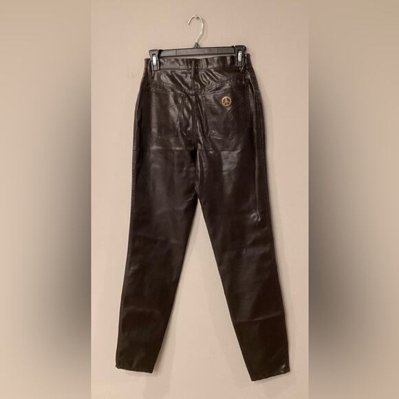 Moschino Vintage Pleather Brown Size 28 Pants in Excellent Preloved Condition! - Picture 2 of 6
